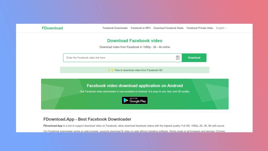 fdownload - Facebook video downloader